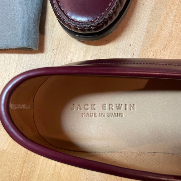 Jack Erwin "Charlie" Burgundy Penny Loafer  NIB - Picture 2 of 9